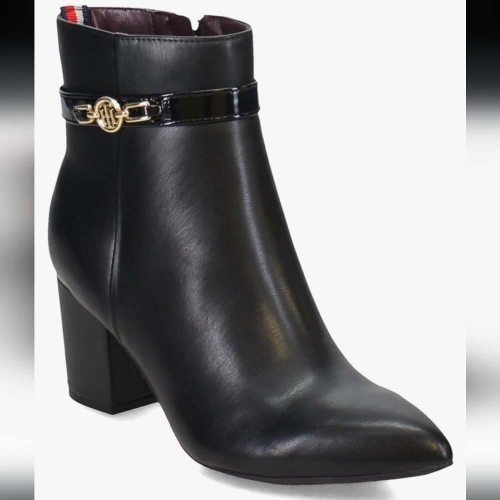Tommy Hilfiger Black Ankle Pointed Toe Boots Size 9.5M